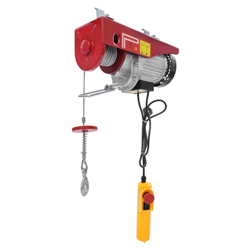 Cable eléctrico de 600 kg – Dispositivo de elevación de aluminio con motor de 1200 W, 2 modos de elevación, mando a distancia, protección IP40 para taller, garaje y obra