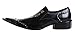 Santimon Chelsea Pointed Toe Western Embroidery Leather Dress Men Shoes Black 9.5 US