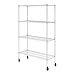 SafeRacks NSF 4-Tier Wire Shelving Rack with Wheels - 18" x 48" x 72"