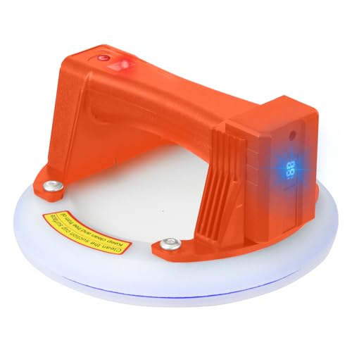 SONEE Electric Suction Cup, 8'-600 lbs Max Load Vacuum Suction Lifter, Digital Display, Auto Start Pump, Detachable Battery, Suction Cup Tool for Glass, Granite, Tile, Metal, Windshield (Orange)