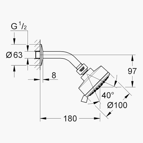 Image of Grohe Tempesta Cosmopolitan 100 III HEAD SHOWER SET For Bathroom| 3 Modes| Wall Mounted | 3.9 Inches Wide Sprayface| Easy To Clean & Perfect Spray Pattern | 10 Years Warranty | Chrome Finish| 26090001