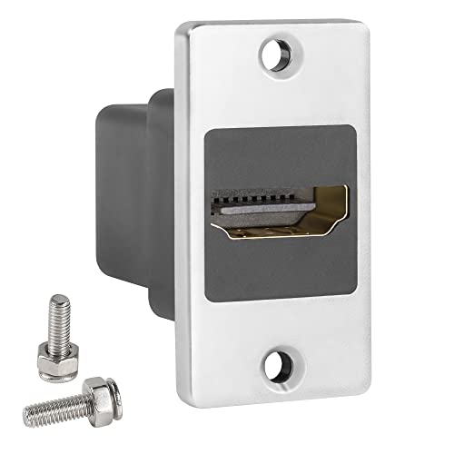 QIANRENON 4K HDMI Rectangular Panel Red Adaptadore HDMI 2.0 Hembra a Hembra Panel Montaje Conectore...