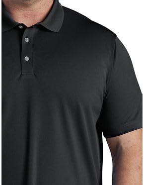 Dxl Big And Tall Essentials Solid Golf Polo Shirt, Black, 4Xlt #TOP2