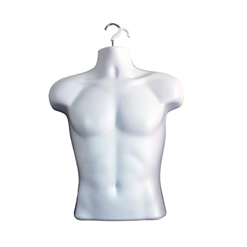 Catálogo de Maniquíes , tabla con los diez mejores. 46 DisplayTown maniquí torso de hombre hueco con parte trasera para prendas apilables con ganchos para exhibición de camisetas, mostrador, ferias de manualidades, fotos y diseño,...