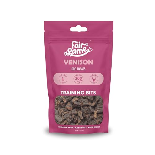 Fair Game Venison Dog Training Treats Air-Dried Dog Treats for Training Limited Ingredient Venison Treats for Dogs Hormone-Free High Protein Hypoallergenic 4 oz