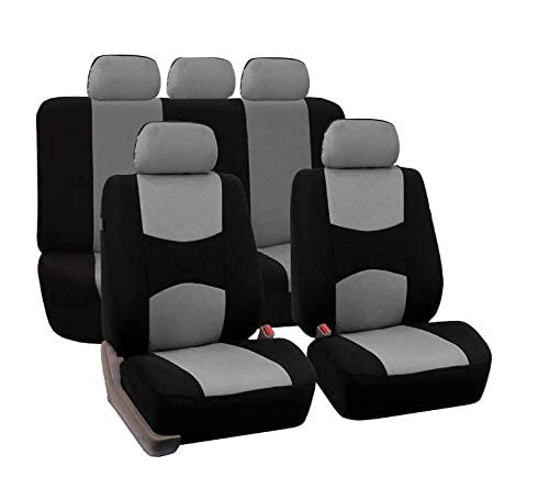 Mioke Couverture de siège de Voiture Universelle,Housse de siège éponge de Voiture Avant et arrière Housse de siège Tout Inclus (Gris)