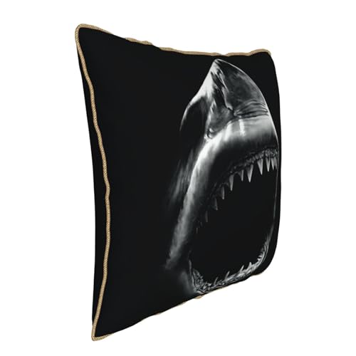 Housse de coussin en velours imprimé requin douce et durable - 3