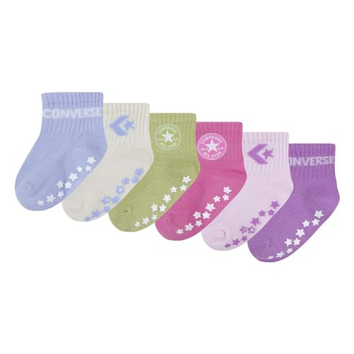 Converse CHN Core 6pk Grip Inf Tod Scks Calcetines, Mystic Sky, 6 Meses Unisex niños