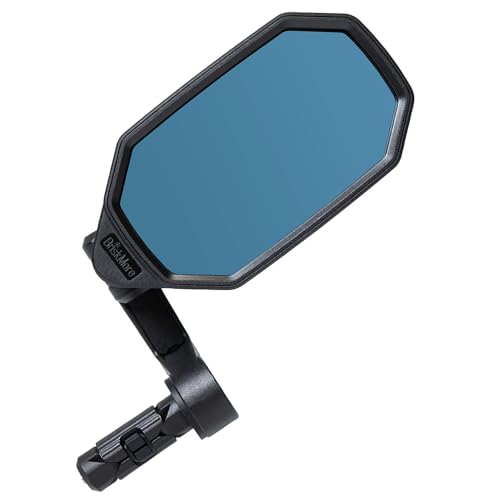 BriskMore Bar End Bike Mirrors, High–Definition Convex Blue Glass Lens for Scooter Electric Bicycle, Scratch Resistant, Ebike Safe Rearview mirror for Right Side Olny BT-022RB