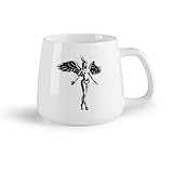 Fruits en céramique Tasses à thé et à café élégantes Déesse Dieux égyptiens Égypte Beauté Fille Gymnastique （14oz/400ml） Pour café, flocons d'avoine, thé, facile à nettoyer