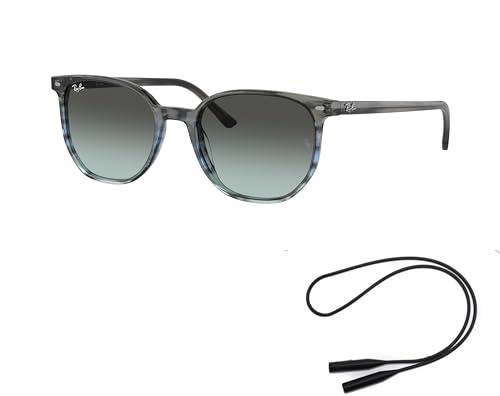 Ray-Ban RB2197 Sunglasses Bundle: RB 2197 ELLIOT 1391GK Elliot Striped Gray Gradient B and Universal Anti-slip Silicone Leash2