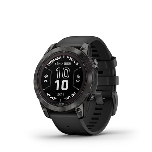 Garmin fēnix 7 Pro Solar, Smartwatch, Ricarica solare, 47mm, Torcia LED, Touchscreen 1,3', +30 Sport, GNSS multi-band, SpO2, Mappe, Musica, Autonomia 22 giorni (Slate Gray & Black) (Ricondizionato)