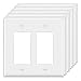 [10 Pack] BESTTEN Decorator Wall Plate, 2 Gang Standard Size Outlet Cover, Unbreakable Polycarbonate Material, UL Listed, White