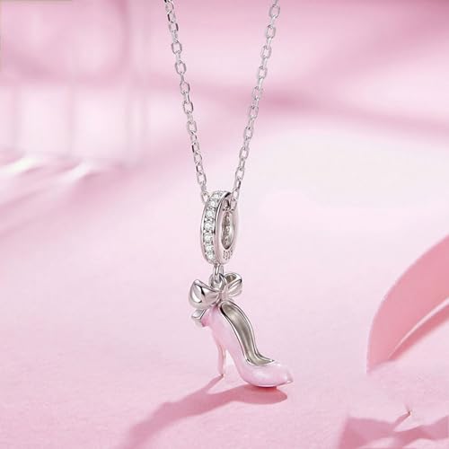 Image of Ballet Charm 925 Sterling Silver Dancer Shoes Anniversary Heart Pendant Family Birthstone Mom Dangle for Pandora Charm Bracelet