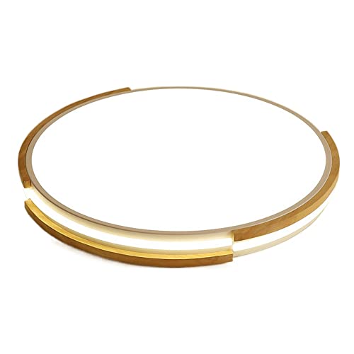 YRYRYW Iluminación de Techo Artística de Madera Arco Circular con Luces Tres Colores Diminutable Ultra Delgada LED Recessed Ecológica Creativa Personalidad Redonda Flat Lamp Household faucets
