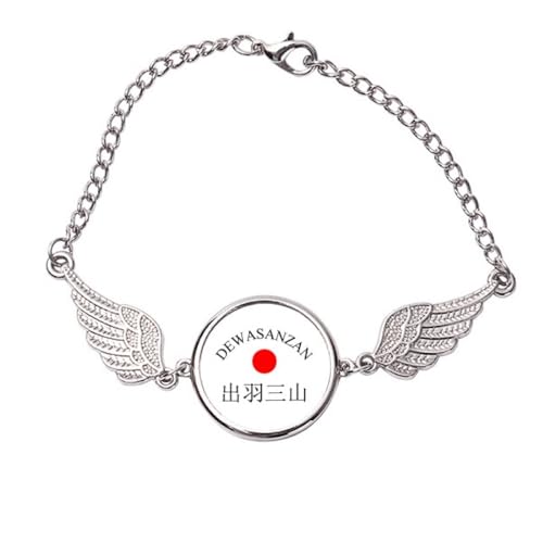 Bracelet Dewasanzan motif soleil rouge et ailes d'ange taille M en métal