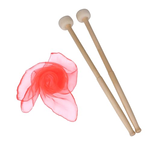 Baquetas para Timpani 14.5 pulg x 1.57 pulg Cabeza de fieltro suave con bufanda decorativa Pack de 2 miniatura 1