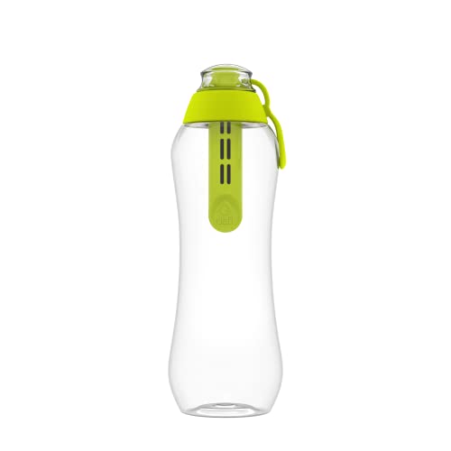 Dafi Botella Filtrante de Agua con un Filtro de Carbón Activado 0,5L, Celadón - sin BPA, Elimina el sabor y el olor a cloro - para la Escuela, el Gimnasio, los Viajes - Botella Filtradora de Agua