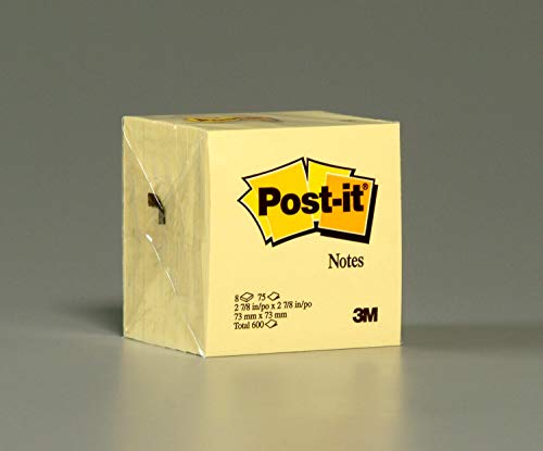 Post-it Notes, Original Pad, 3 Inches x 3 Inches, Canary Yellow, 75 Sheets pe...