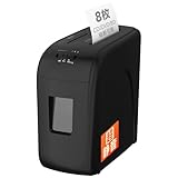 シュレッダー 家庭用 業務用 8枚同時細断 静音 コンパクト 省ペース マイクロカット2x12mm細密 p-5セキュリティ 操作簡単 16L大容量 引き出しゴミ箱 カード類/ホッチキス針/cd/dvd対応可 ブラック