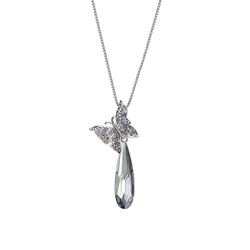 Collier papillon cristal pendentif anti-ternissement pour décolleté chic