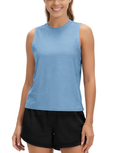 Image of ODODOS Women's Performance Tank Ultra Soft odSTRATUM Tech Sleeveless Tee Shirts High Crew Neck Pullover Top