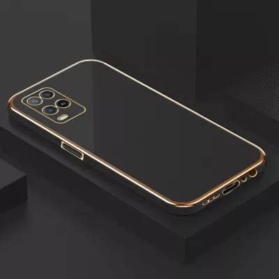Image of Apurb Store for Oppo A54 Plating Square Gold Frame Phone Case Luxury Soft Silicone Back Cover (for Oppo A54, Black)