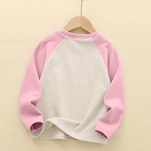 Girls Color Block Fleece Shirts Long Sleeve Pullover Sweater Temperature Sensitive Warm Fall Tops 3-13 Years4