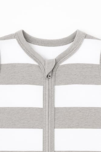 Image of TuddyBuddy 100% Cotton Wearable Blanket Sleeping Bag for Baby | Ideal for Babies & Kids Hypoallergenic Fabrics | Pack of 1 - Option 19 - Broad Grey Stripes, 18-24 Months