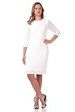 Rekucci Women's Classic Pencil Dress Wear to Work, Church or Casual(18, Off White)