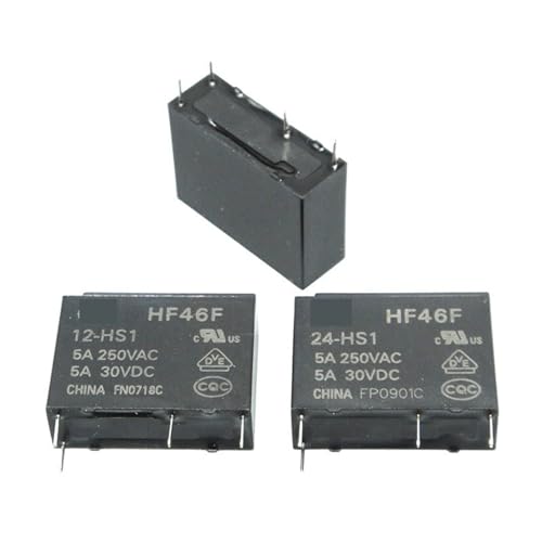 Relés de potencia HF46F-24-HS1 5A250VAC de 4 pines para control de circuitos 5