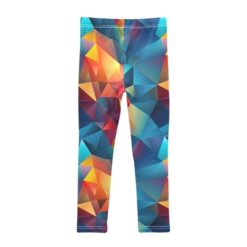Kids High Waist Colorful Triangle Leggings for Toddler Girls 4T 202b25802