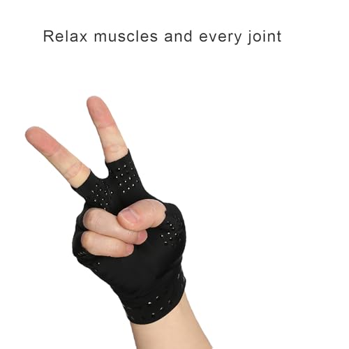 YUMILI 1 Paar Fingerlose Handstücke Unisex Nylonkompressionshandschuhe Atmungsaktiv für das Tägliche Leben (Schwarz)