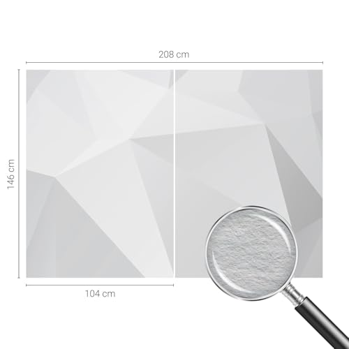 Papier peint colle incluse Tulup triangles gris pose murale facile salon - 5