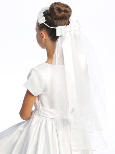 Pink Princess Holy Catholic First Communion Veil for Girls 7-16 - 1st Velos para Niñas de Primera Comunion Veils3
