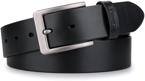 Buffway Men’s Full Grain Leather Belt – Solid One-Piece Leather, 1.5” Wide for Jeans & Business Casual, Gift Box Included