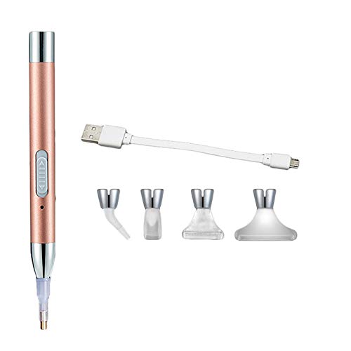 Benoon Stylo de peinture diamant à LED, stylo de peinture de diamant, stylo de point d'éclairage LED rechargeable par USB, outils de broderie de diamant, ensemble 1 Cover