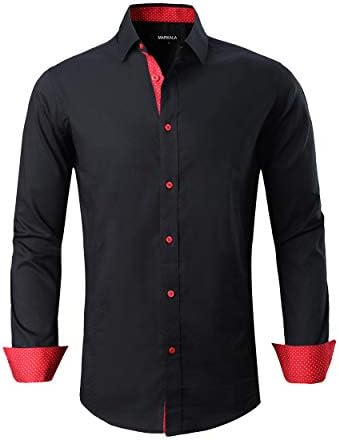 Markalar Mens Casual Button Down Shirts Regular Fit Long Sleeve Cotton Dress