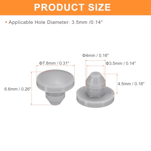 Image of uxcell 28Pcs Silicone Plugs, Rubber Round Snap in Locking Hole Plugs for 3.5mm Hole, Hole Stoppers Waterproof Hole Plug for Metal Tube, Furniture End Caps Inserts, Grey