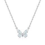 [FANCIME] ネックレス レディース 「月光蝶」エナメル 蓄光 ジュエリーセット シルバー 女性 人気 記念日 誕生日 ホワイトデー クリスマス プレゼント ギフトラッピング袋 BOX付