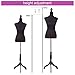 Female Mannequin Female Dress Form Manikin Body Torso with Wooden Tripod Base Stand 60-67 Inch Height Adjustable Pinnable Mannequin for Sewing Dress Jewelry Display, Black