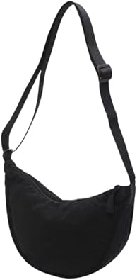 crescent shaped crossbody bag, lightweight work travel shoulder bag, casual sling bag
