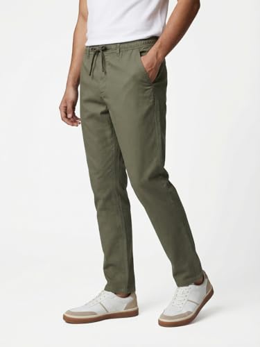 Image of Nobero Chino Pants for Men | Oversized Fit | Multiple Pockets | Elasticated Waist | Casual & Utility Wear