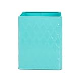 Home Basics Tin Kitchen Food Storage Organization Canister Collection (Utensil Holder, Turquoise)