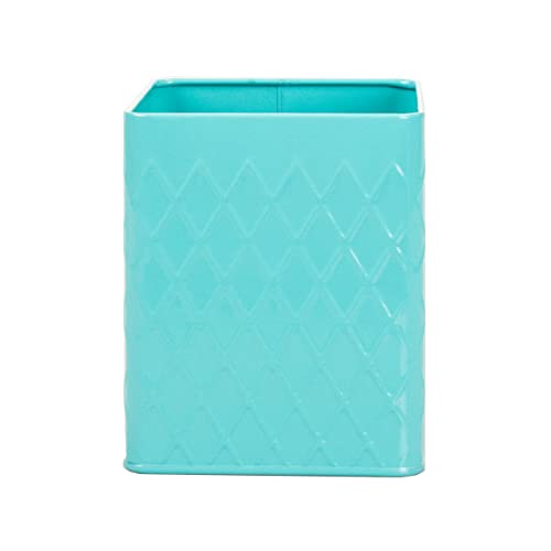 Home Basics Tin Kitchen Food Storage Organization Canister Collection (Utensil Holder, Turquoise) #TOP27