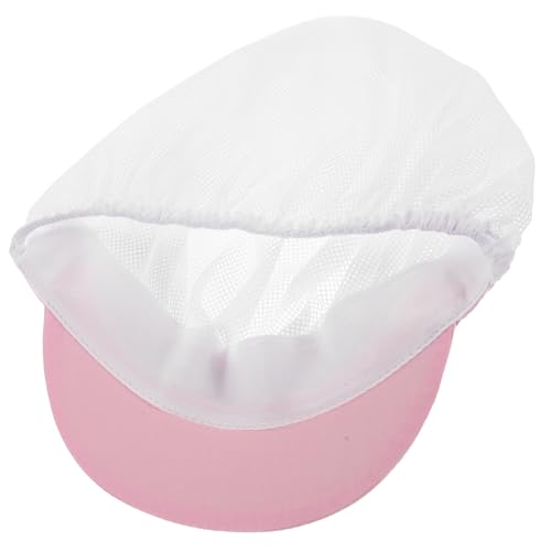 Hemobllo Fashion Chef Hat with Fine Mesh Breathable Top, Adjustable Pink Brim Cooking Cap for Men and Women, Food Service Kitchen Work Hat Suitable for Restaurant and Catering Use