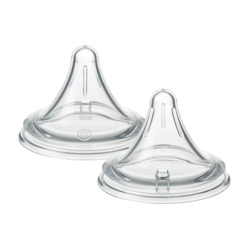 Tommee Tippee Natural Start Deep Latch Triangular Teats with Extra Slow Flow for 0 Months+ Baby (Pack of 2)