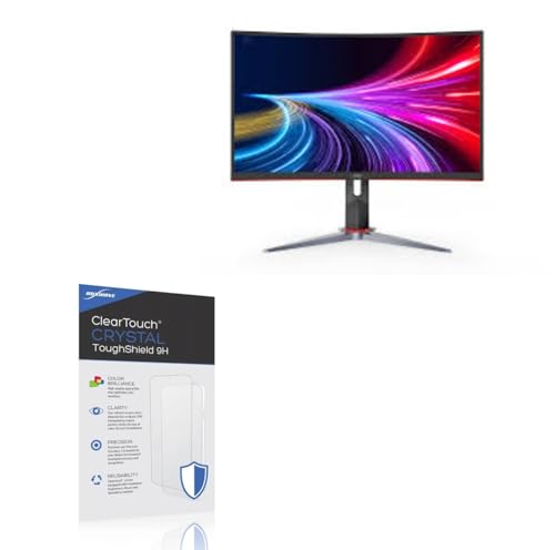 BoxWave Screen Protector Compatible With AOC C27G2Z - ClearTouch Crystal ToughShield 9H (2-Pack), Clear 9H Tough Flexible Film Screen Protector