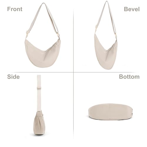 Got Bag Moon Bag Small - Halbmond Bauchtasche Damen Cord in Beige - Crossbody Tasche