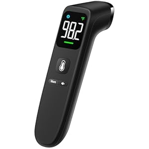 No-Touch Thermometer for Adults and Kids – Digital Forehead Thermometer with High Accuracy, Ultra Clear LEDScreen and Fever Alarm, FSA HSA Eligible